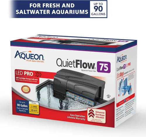 Vista 2 de Aqueon QuietFlow 75 LED PRO - Filtro de alimentación para acuarios de hasta 90 galones