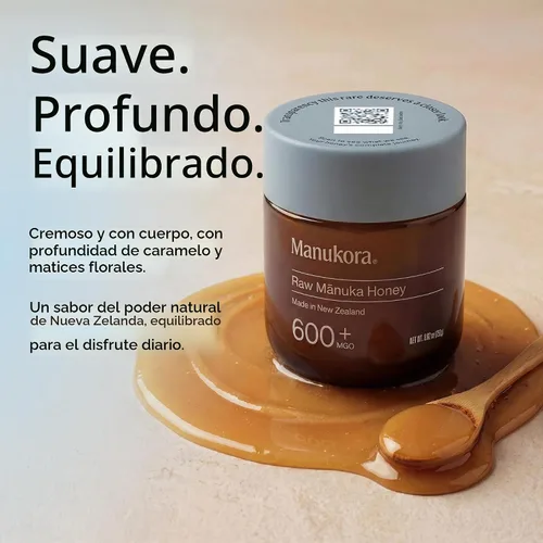 Vista 7 de Manukora Miel de Manuka cruda MGO 600+ Nueva Zelanda sin OMG Apoyo Certificado B-Corp, monofloral, probado por terceros, sin residuos
