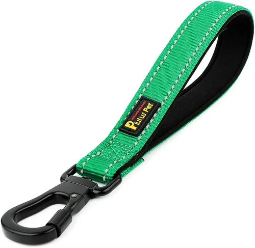 Vista 12 de PLUTUS PET Correa corta para perro, mango acolchado de nailon reflectante, correa de tráfico fuerte con clip de mosquetón, perfecta para perros Beige