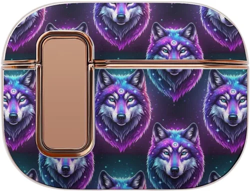 Vista 13 de Funda de plástico compatible con Airpods Pro 2, hongos de puntos rojos, piel protectora con bloqueo