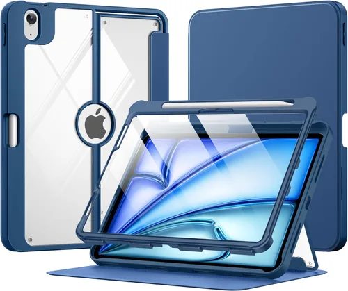 Vista 21 de MoKo Funda para iPad Air de 11 pulgadas 7ª/6ª generación M3/M2 2025/2024, iPad Air 5ª/4ª generación de 10.9 pulgadas 2022/2020 con soporte