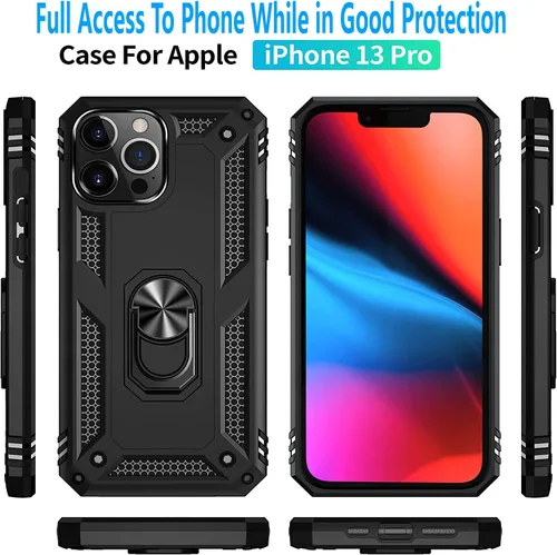 Vista 3 de STARSHOP Funda compatible con iPhone 13 Pro, con [protector de pantalla de vidrio templado incluido], protección contra caídas de grado militar a