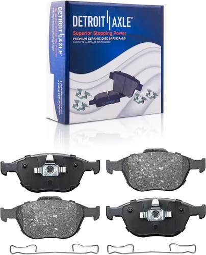Vista 59 de Detroit Axle - Pastillas de freno para Ford F-150 99-03, 02 Lincoln Blackwood, Pastillas de freno de cerámica delanteras y traseras con repuesto