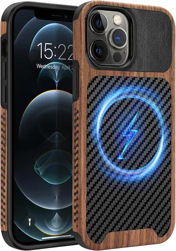 Vista 27 de Funda magnética ZZDZZ compatible con iPhone 14 Plus [Compatible con Magsafe] Diseño de cuero premium TPU híbrido a prueba de golpes (Negro)