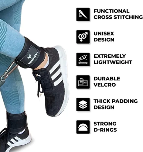 Vista 3 de Ankle Straps for Cable Machines Women, Glute Kickback Cable Machine Attachments, Gym Ankle Cuffs, Wrist Cuffs for Workout, Leg Training Accessory