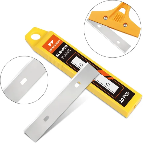 Vista 7 de WRAPXPERT Cuchilla raspadora de 4 pulgadas, 100 piezas de repuesto para limpiar la pared de vidrio Ventanas Estufa