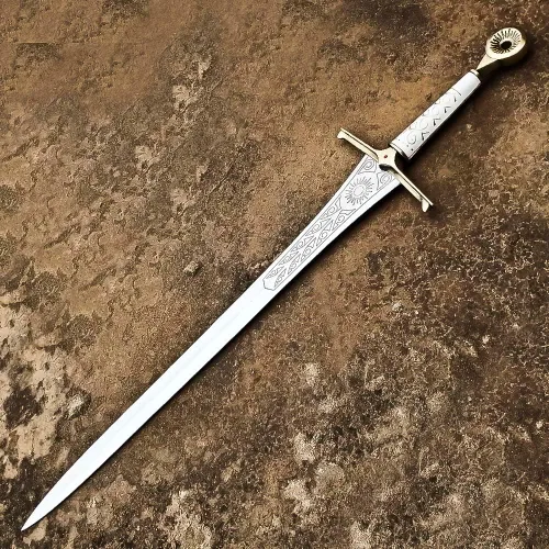 Vista 2 de Anillo de poder Elendil espada hecha a mano con acero inoxidable, incluye una funda protectora de cuero perfecta para cosplay