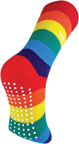 Vista 3 de THMO Calcetines térmicos a rayas arcoíris para hombre y mujer con pinzas antideslizantes