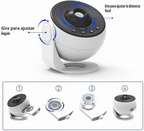 Vista 7 de Planetarium - Proyector de galaxia Pro para dormitorio, proyector de estrellas con luz de galaxia con 13 discos Galaxy reemplazables 4K, rotación