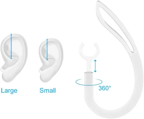 Vista 2 de Ganchos para las orejas, abrazadera flexible para pieza de oreja, universal de 0.24 pulgadas, clips transparentes de repuesto para auriculares