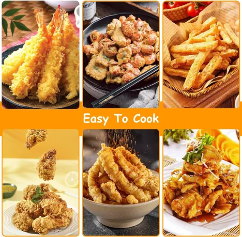 Vista 5 de Olla para freidora, 11 pulgadas/4.4 cuartos de galón, freidora de tempura japonesa con termómetro, olla freidora de acero inoxidable 304 para papas