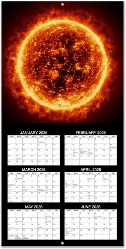 Vista 4 de Calendario de pared 2026, calendario 2026, calendario mensual de pared de 12 meses 2025-2026, enero 2026 - diciembre 2026, 12 x 24 pulgadas
