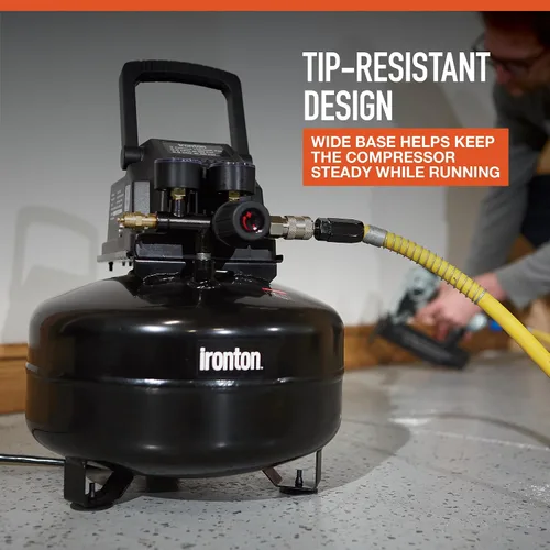 Vista 2 de Compresor de aire Ironton, 3 galones, 0.3 HP, 110 PSI, sin aceite