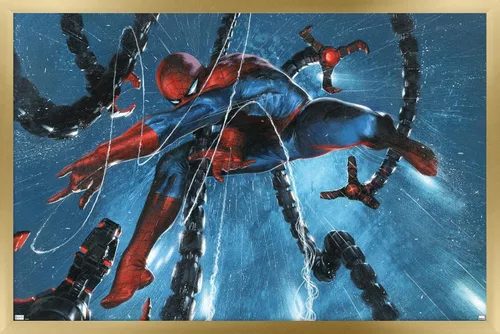 Vista 15 de Trends International Marvel Comics-Spider-Man, Doctor Octopus-Rain Cover Póster de pared, 14.725 x 22.375 pulgadas, versión enmarcada de madera