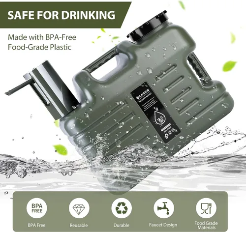 Vista 3 de Jarra de agua para acampar de 5 galones con bomba automática plegable, contenedor de agua para campamento a prueba de fugas sin BPA con espiga