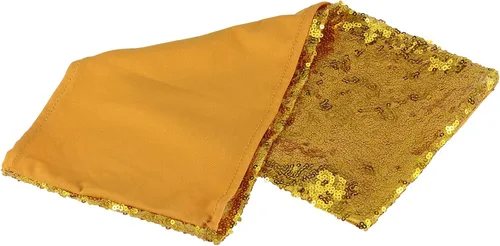 Vista 5 de KEILEOHO Paquete de 60 bandas de lentejuelas para sillas de 14 x 6 pulgadas, lazos dorados para silla, bandas decorativas con purpurina