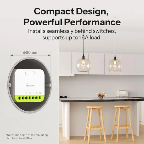 Vista 2 de SONOFF MINI Duo - Interruptor inteligente Zigbee de 2 canales, Zigbee 3.0, carga total de 16 A, control remoto y automatizado a través de Zigbee
