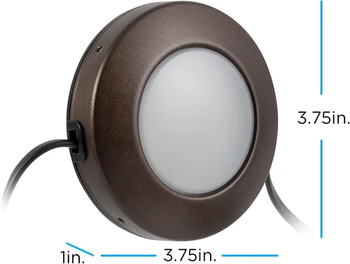 Vista 6 de Enbrighten Spectrum LED Pucks, 3 discos, multicolor o blanco, regulable, luces debajo del mostrador, luces debajo del gabinete, luces de disco
