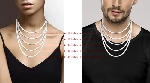 Vista 6 de Miabella 925 Sterling Silver Italian Solid 4.5mm Flexible Flat Herringbone Chain Necklace Women, Made in Italy