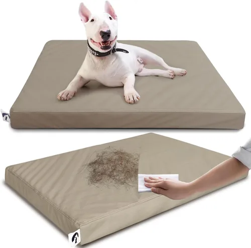 Vista 13 de Cama impermeable de cuero de vinilo para perros pequeños, almohadilla lavable para perros, fácil de limpiar, resistente al pelo de mascotas