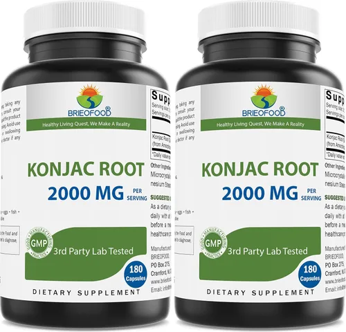 Vista 4 de Brieofood Konjac Root Glucomanano 2000 mg por porción - 180 Cápsulas Vegetarianas