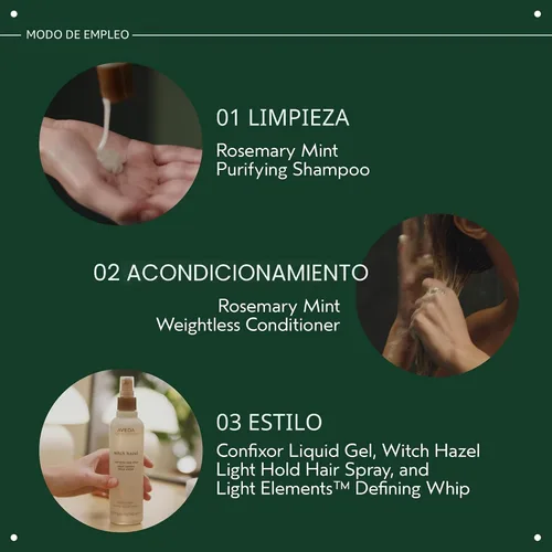 Vista 6 de Aveda Rosemary Mint Purifying Shampoo Clarifying Shampoo Gently Removes Buildup, Adds Shine For Normal to Oily Hair, Fine to Medium Hair Types