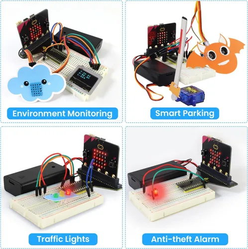 Vista 7 de KEYESTUDIO Micro:bit Kit básico de inicio para adolescentes y principiantes - Kit de aprendizaje electrónico con sensores, LED y tutoriales