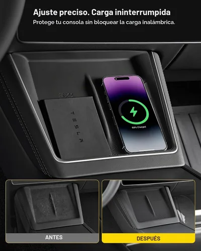 Vista 3 de 3W Center Console Tray for Tesla Model Y Juniper 2025-2026 Organizer Set