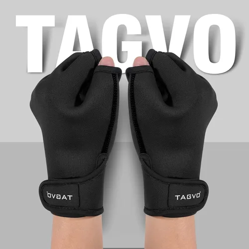 Vista 2 de TAGVO Guantes acuáticos para ayudar a la resistencia de la parte superior, guantes de natación con dedos palmeados y buena costura, sin