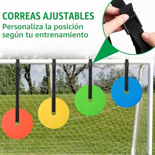 Vista 2 de 4PCS Soccer Goal Target, 6" Discs with Adjustable Extra-Long Strips