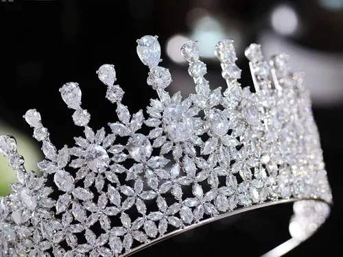 Vista 3 de hair jewelry crown tiaras for women Waterdrop Bridal Hair Accessories Wedding Tiaras and Crowns Stage Awards Round Crown Retro Men's Crown