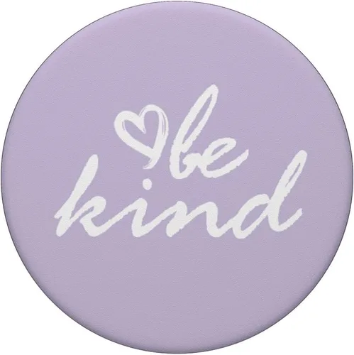 Vista 3 de PopSockets PopGrip estándar Be Kind Light Pastel Purple PopSockets de color blanco