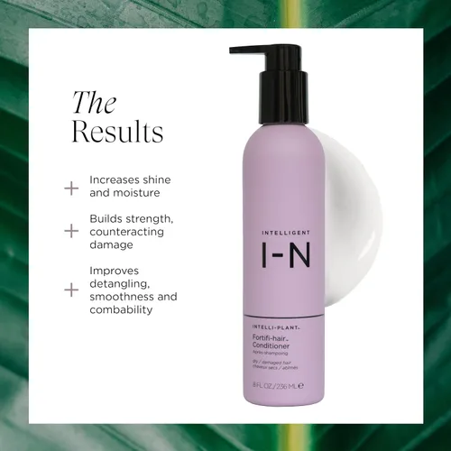 Vista 3 de Intelligent Nutrients Fortifi-hair Acondicionador hidratante reparador intensivo para cabello seco y dañado, rejuvenece, reconstruye, vegano, 8 onzas