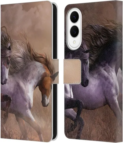 Vista 277 de Head Case Designs Officially Licensed Laurie Prindle A Morgan Christmas Western Stallion Leather Wallet Case Compatible with Samsung Galaxy A07 4G