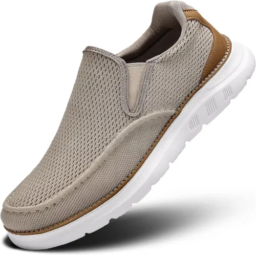 Vista 10 de Zapatos náuticos para hombre, mocasines casuales sin cordones para caminar, zapatillas de vestir de malla, Oxford de negocios para trabajo, suela
