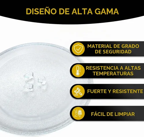Vista 3 de Plato giratorio de vidrio para microondas de 9.6", Plato de microondas de 24.4cm, Plato de vidrio de repuesto para bandeja, Plato de vidrio