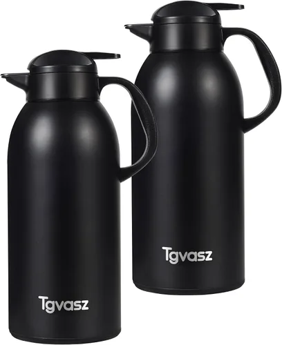 Vista 13 de Jarras de 34 onzas para líquidos calientes, de acero inoxidable, aisladas al vacío, jarras de café térmicas para mantener el calor, dispensador