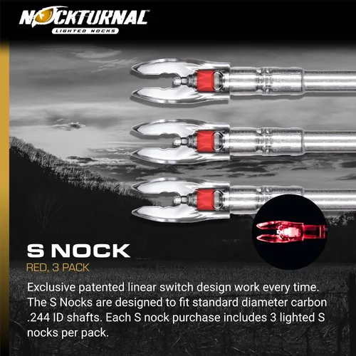 Vista 2 de Nockturnal NT-202 -S - Nock iluminado para flechas con diámetro interior de .244 pulgadas, incluyendo tecnología de carbono, victoria, impacto