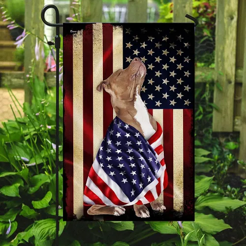 Vista 7 de FLAGWIX Bandera estadounidense de Pitbull American Patriot (29.5 x 39.5 pulgadas), banderas de Estados Unidos de poliéster de alta calidad