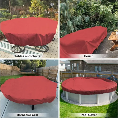 Vista 48 de Fundas para muebles de patio, impermeables, resistentes a los rayos UV, resistentes a los rayos UV, para exteriores, mesa redonda y rectangular