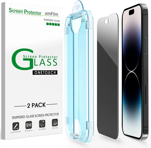 Vista 11 de amFilm Protector de pantalla OneTouch Privacy para iPhone Air 17 de 6.5'' + Protector de lente de cámara Instalación con alineación automática