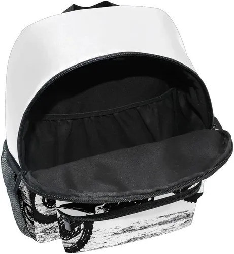 Vista 4 de Glaphy Mochila personalizada con nombre para niños, mochila vintage de motocross para guardería, viajes, mochila preescolar con nombre personalizado
