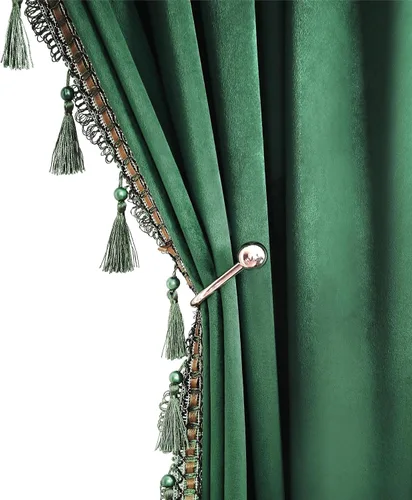 Vista 10 de Fazhesici Cortinas opacas de terciopelo negro de 63 pulgadas de largo para ventanas, cortinas con bolsillo para barra con borlas, cortinas térmicas