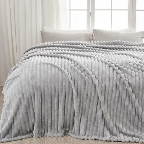 Vista 89 de NEWCOSPLAY Manta de Tiro Súper Suave Aqua Franela Sedosa Premium Forro Polar Jacquard Acanalado 3D Ligero Manta de Cama Uso en Todas las Estaciones