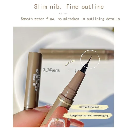 Vista 3 de Delineador de ojos superfino impermeable de secado rápido, 4 bolígrafos líquidos Hyper Easy sin saltos, impermeable, muy fino, maquillaje de larga
