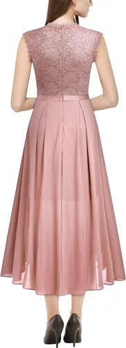 Vista 2 de Miusol Vestido largo formal de dama de honor estilo retro de encaje para mujer