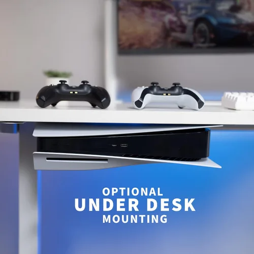 Vista 3 de VIVO Soporte de pared 2 en 1 y debajo del escritorio diseñado para consola de juegos PS5 Playstation 5 Standard y edición digital pantalla de pared