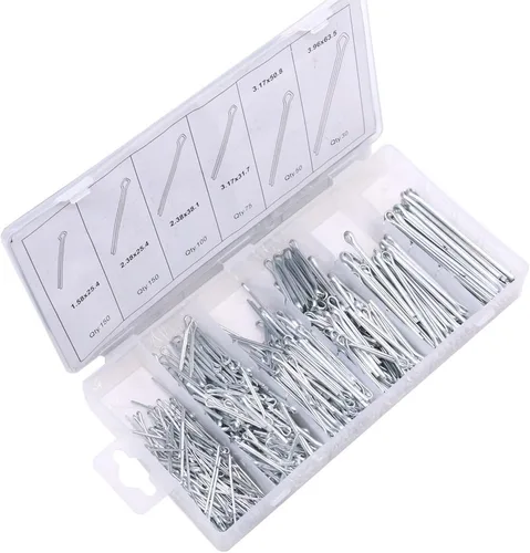 Vista 5 de Glarks Kit surtido de pasadores de chaveta chapados en zinc resistente de 555 piezas