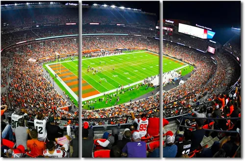 Vista 67 de TUMOVO MetLife Stadium - Decoración de pared de Nueva York, 3 piezas, lienzo, arte de pared para decoración del hogar, juegos de fútbol americano