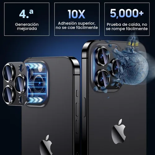 Vista 2 de Uyiton para iPhone 13 Pro/iPhone 13 Pro Max Protector de Lente de Cámara, [Fuerte Adhesión] [Protección contra Caídas] Cubierta de Cámara Posterior
